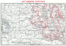Map Showing Moraines, South Dakota State Atlas 1904
